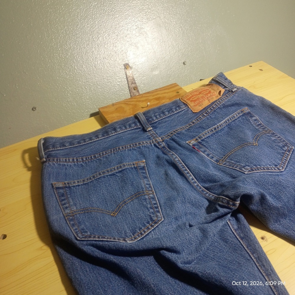 Levi's 501 Original Fit Jeans Mens 36x29 Blue Button Fly Straight Leg Denim - Picture 5 of 11